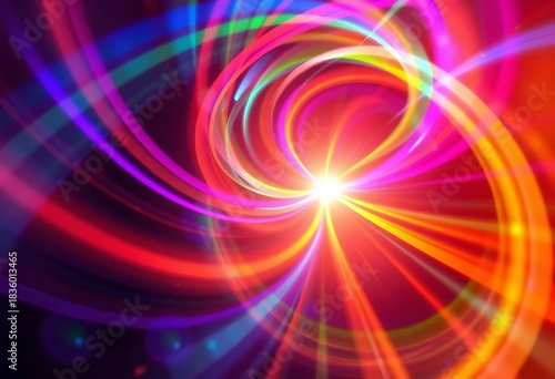 Abstract swirling light rays forming a vibrant spiral background,  art,  graphic