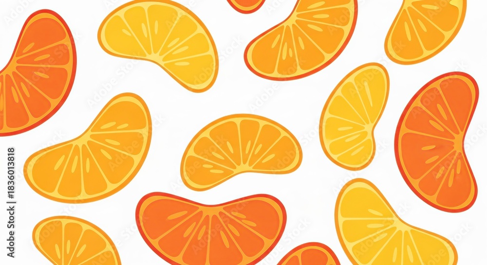 Fototapeta premium seamless pattern with orange slices