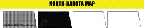 Photos North Dakota Map Outline Silhouette Vector Illustration
