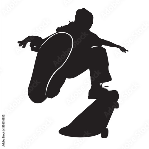 Foto skateboard ridden by a man