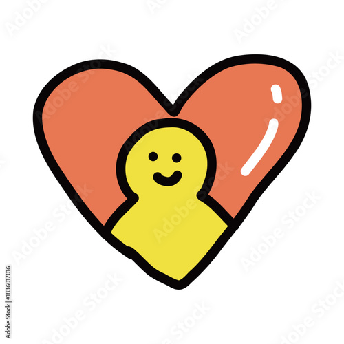 愛　思いやり　優しい人　シンプルな手描きのイラストアイコン