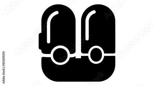 Black and white icon of a smart oximeter device, representing health monitoring and medical technology innovation.