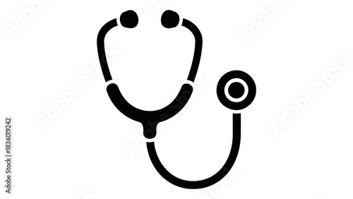 Icon of a stethoscope representing healthcare, medical diagnosis, and auscultation, a vital tool for doctors and nurses.