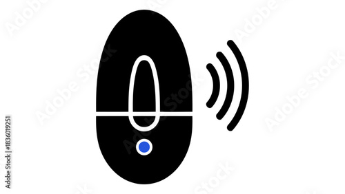 Icon of electronic mosquito repeller device emitting sound waves to deter insects, pest control concept illustration