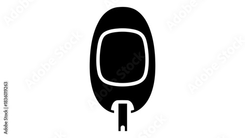 Iconic representation of a smart glucometer, symbolizing diabetes management and healthcare technology for monitoring bl