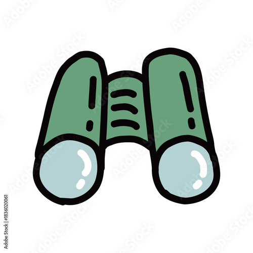 双眼鏡　シンプルな手描きのイラストアイコン