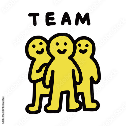 ビジネスチーム　シンプルな手描きのイラストアイコン