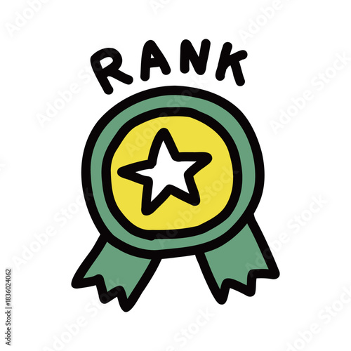 ランキング　シンプルな手描きのイラストアイコン