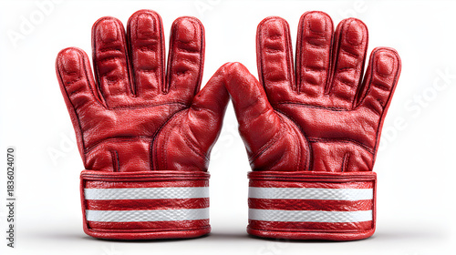 red leather gloves