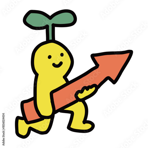 成長するビギナー　シンプルな手描きのイラストアイコン