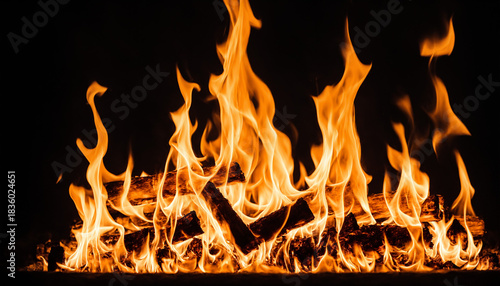 bright orange flames engulf...