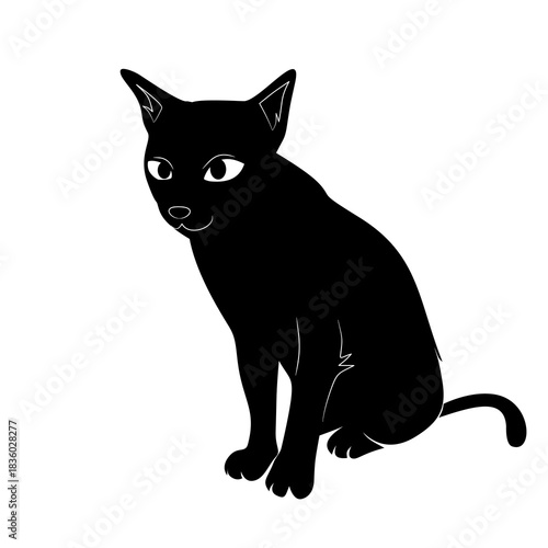 silhouette of a sitting cat 