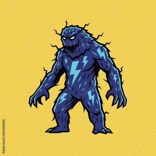 Electric Monster with Lightning Bolt Design.