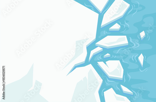 Ice poles background landscape, winter, nature artic