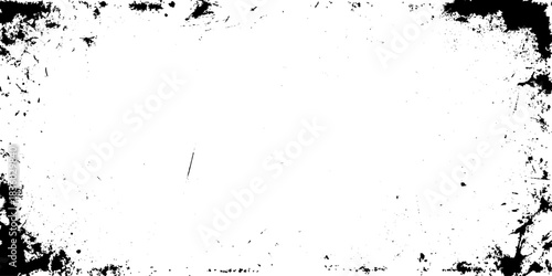 Distressed Grunge Border Texture With Ink Splatter and dusty old stained scary scratched stains, Scratch, Vintage grunge border Frame Design For Creative Backgrounds.