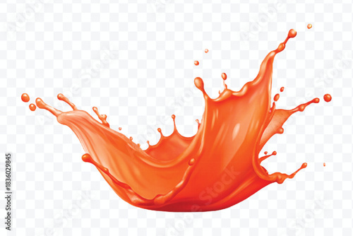 splash of  colorful liquid juice splash in mid air cut and curve style isolated on transparent background