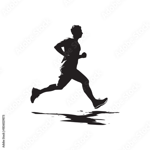 running man silhouette on white background