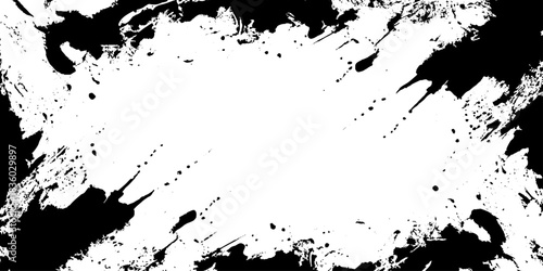 grunge old stained ink splat of acrylic watercolor art texture, painted acrylic black scratched Grunge ink splashed border frame with stains showcasing raw expressive textures, distressed artistic.