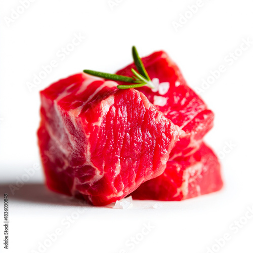 Single Piece of Fresh Raw Red Beef Isolated on Transparent Background Photorealistic Detail