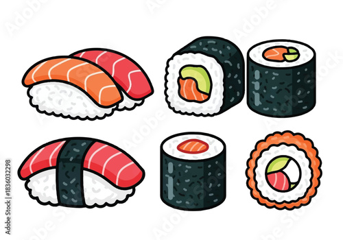 Delicious Sushi Assortment Featuring Nigiri and Maki Rolls.