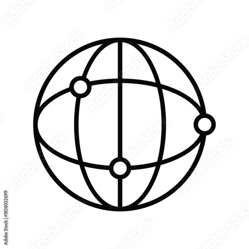 Global  icon with white background vector stock illustration