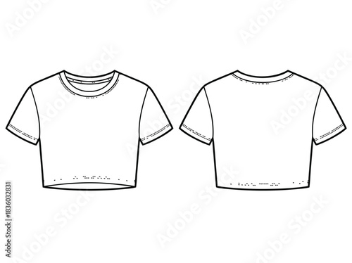 Crop Top Fashion Design Template Illustration.