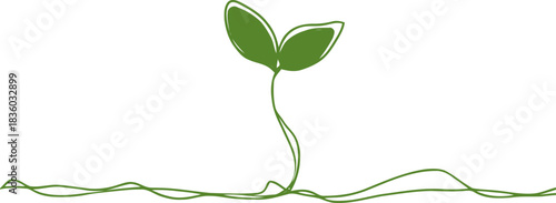 Elegant sprout illustration symbolizing new beginnings and sustainable practices