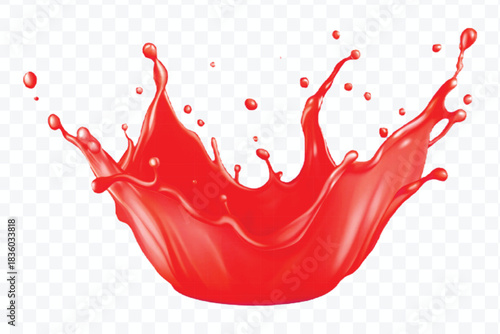 splash of  colorful liquid juice splash in mid air cut and curve style isolated on transparent background
