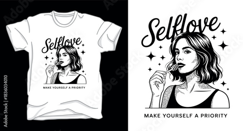 self love anime graphic vector art t-shirt design print template