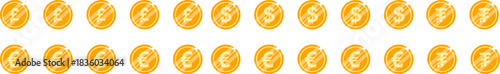 Money, dollar, world currency signs and icons vector bundle set. Money, dollar, and world currency signs and icons vector bundle set featuring global currency symbols in clean, modern styles.