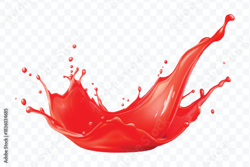 splash of  colorful liquid juice splash in mid air cut and curve style isolated on transparent background