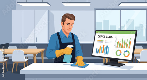 Office cleaning service ensuring pristine work environment for increased productivity