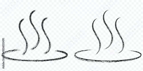 Wind icon set. Christmas swirly vector ornaments drawn in pastel wax on chalkboard like by children. Winter blue elements. Cute doodle style with charcoal squiggle, perfect for school and kindergarten