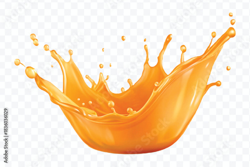 splash of  colorful liquid juice splash in mid air cut and curve style isolated on transparent background
