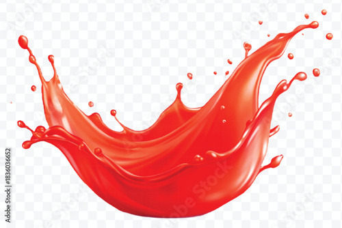 splash of  colorful liquid juice splash in mid air cut and curve style isolated on transparent background