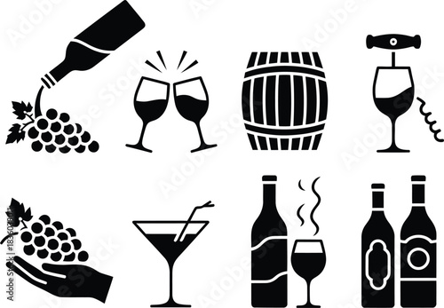 Hand gesture icon set illustrating various common interactions isolated on white background, illustration