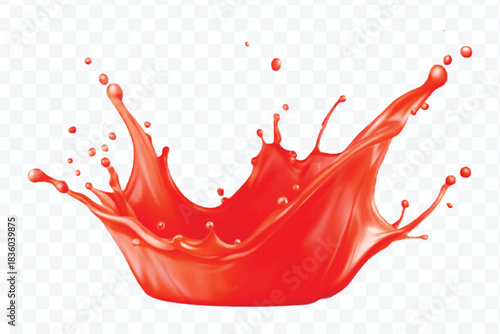 splash of  colorful liquid juice splash in mid air cut and curve style isolated on transparent background