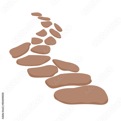 Curved Stone Stepping Path Vector