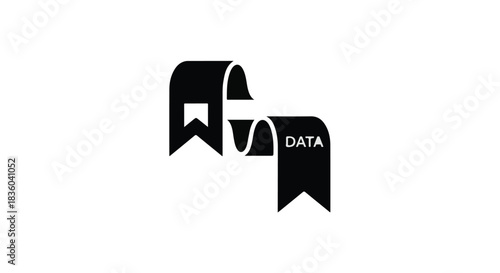 Abstract graphic symbol representing data flow and information