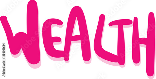 handwritten wealth word lettering vector