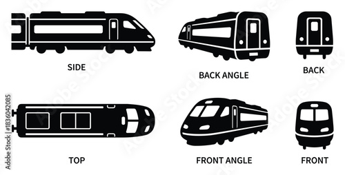 Modern High-Speed Train Design Vector: Detailed Isometric Graphic Design