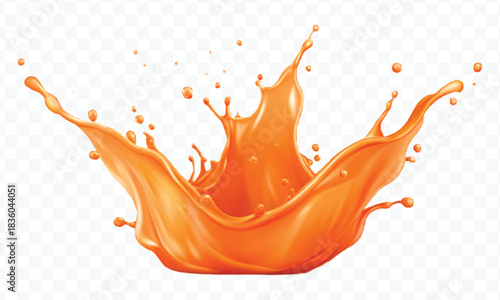 splash of  colorful liquid juice splash in mid air cut and curve style isolated on transparent background