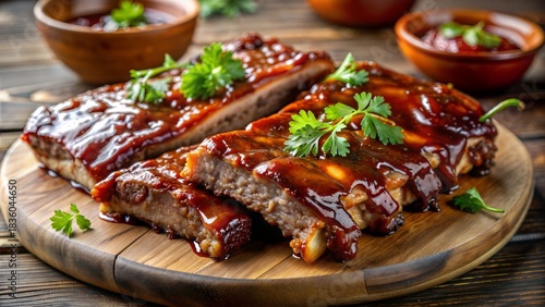 Tender and Glazed Barbecue Ribs with Fresh Herbs – Perfect for Summer Grilling and Gourmet Meals