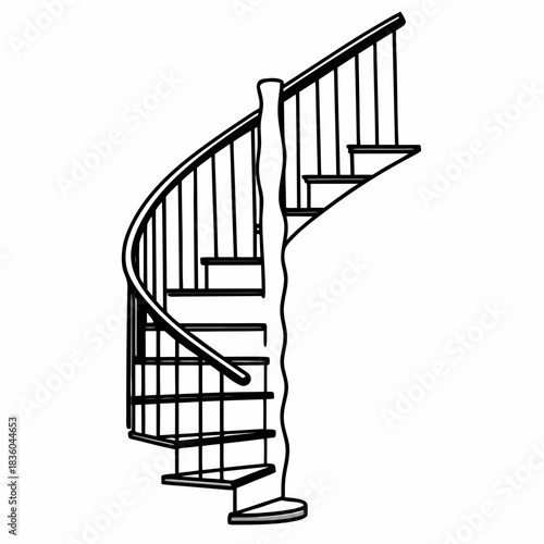 Illustration of spiral stairs