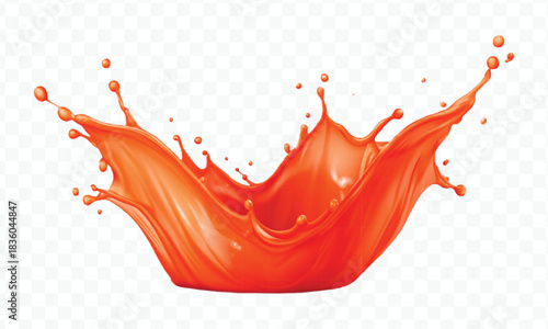 splash of  colorful liquid juice splash in mid air cut and curve style isolated on transparent background