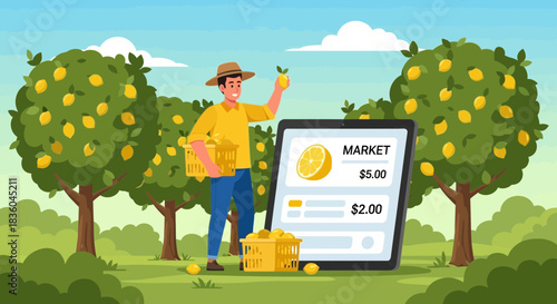 Lemon orchard farmer uses digital marketplace for selling fresh produce online