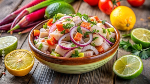 Vibrant and Fresh Ceviche with Lime and Vegetables – Perfect for Summer Dishes and Healthy Dining
