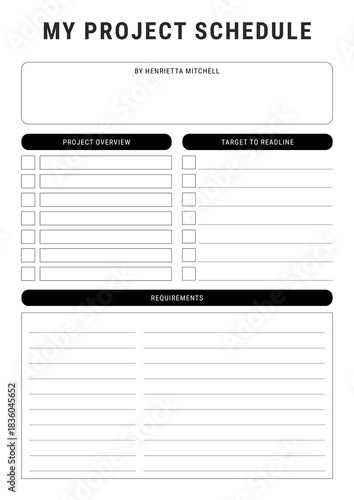 Project Schedule Template for Business and Team Planning