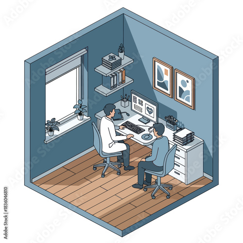 Doctor and Patient Consultation in a Medical Office.