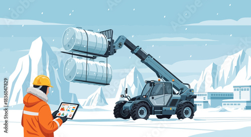 Arctic Logistics: Digital Oversight of Industrial Material Handling in Frozen Terrain